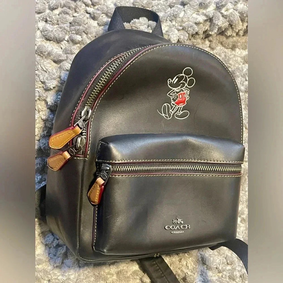 DISNEY Coach Nylon-Trimmed MICKEY leather backpack - Picture 5 of 8
